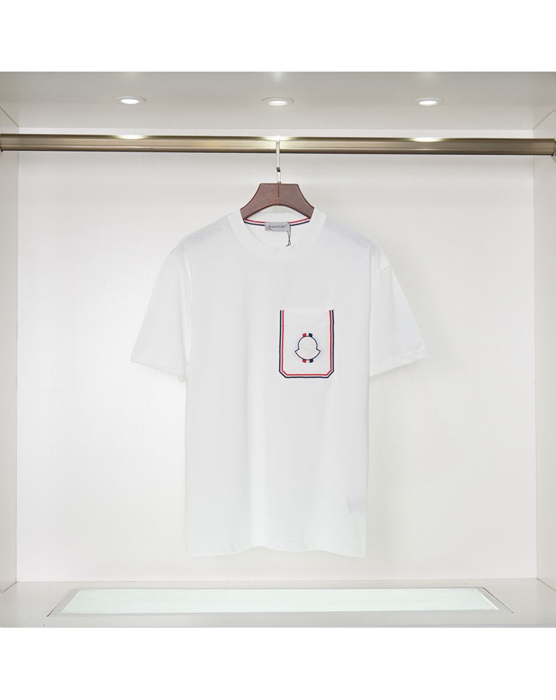 モンクレール Tシャツポケット付きファッション潮流人気半袖トップス精緻刺繍