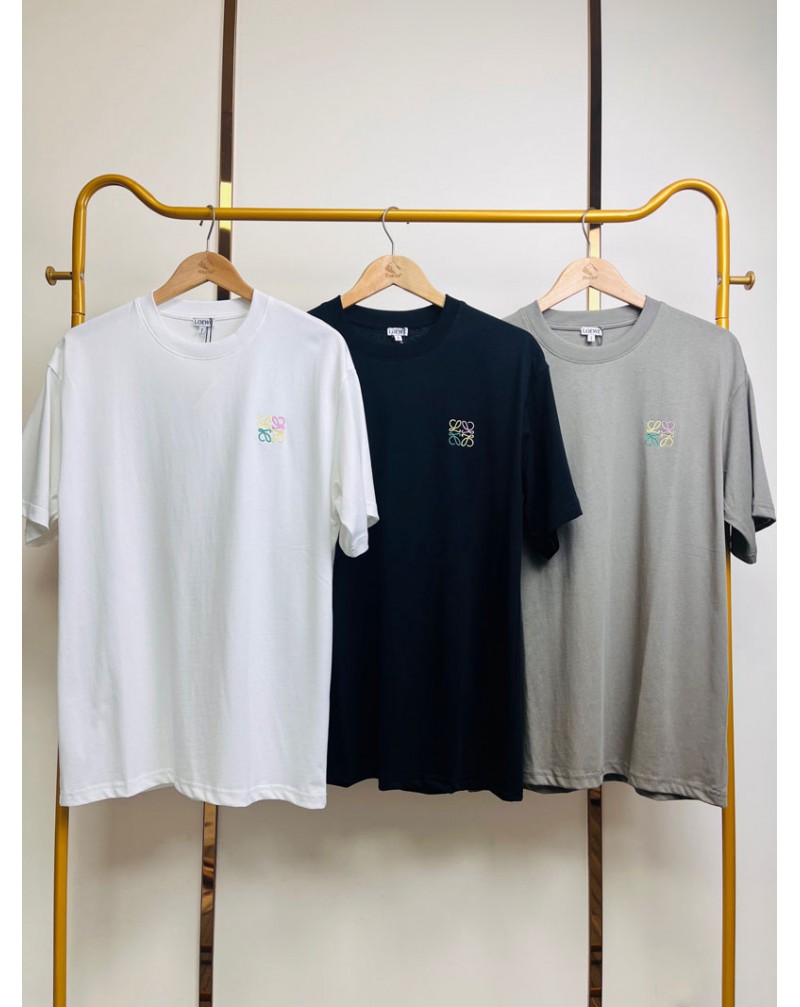 ロエベ Tシャツ半袖精緻刺繍ティシャツ短袖カジュアル人気ブランドコットントップス