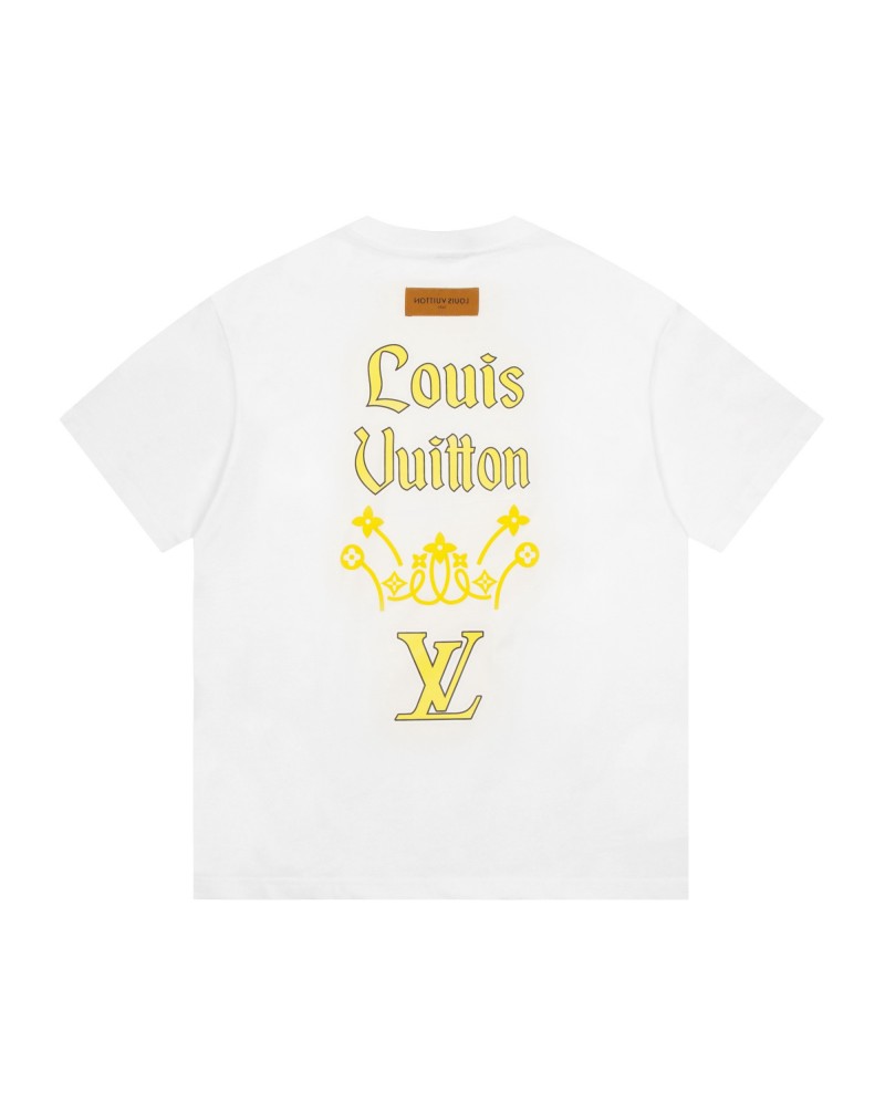 ヴィトン Tシャツ半袖個性落書き潮流人気ティシャツ短袖ペアお揃いコットン肌に柔らかい