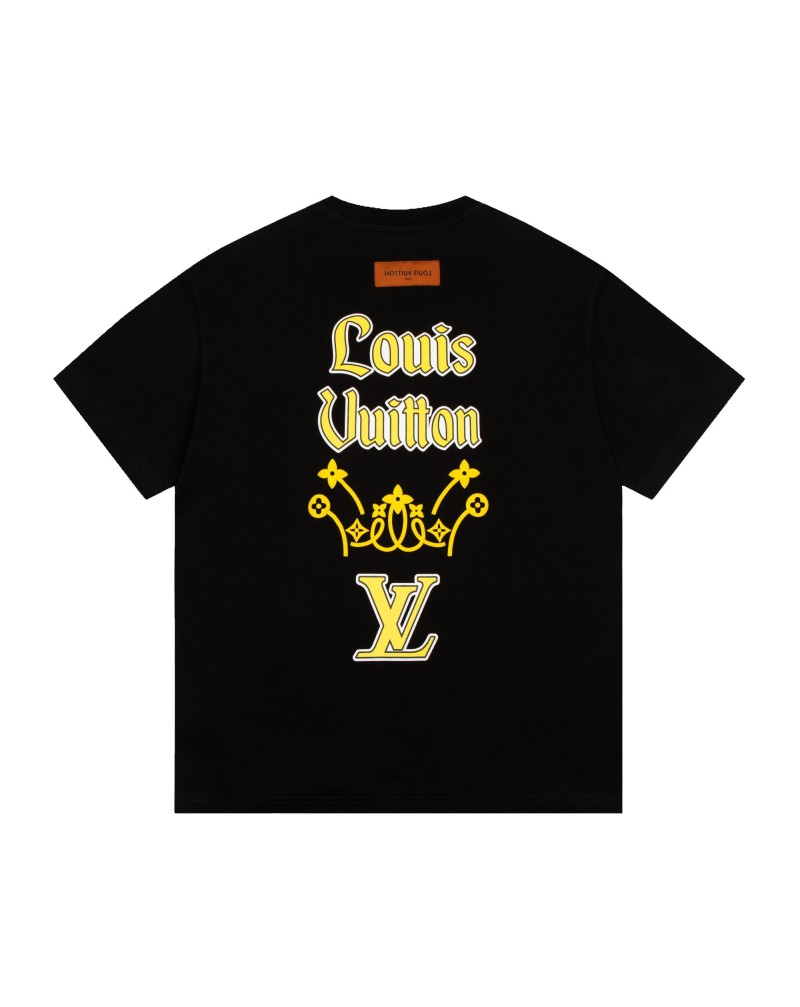 ヴィトン Tシャツ半袖個性落書き潮流人気ティシャツ短袖ペアお揃いコットン肌に柔らかい