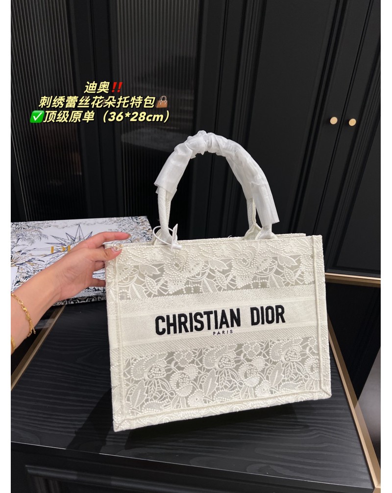 ディオール トートバックファッション高品質レース刺繍高級感ミニトートバックTOP 海外爆人気