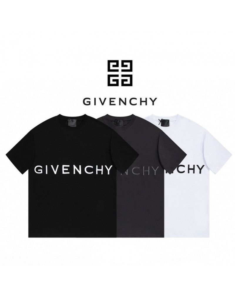 ジバンシー Tシャツ半袖精緻刺繍高級ティシャツ半袖コットン製トップスペアお揃い人気上着