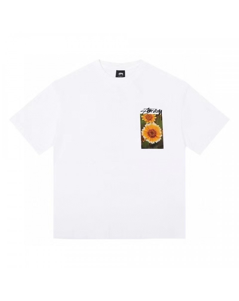 stussy Tシャツ半袖個性潮流お洒落プリントコットンティシャツトップスメンズレディース兼用