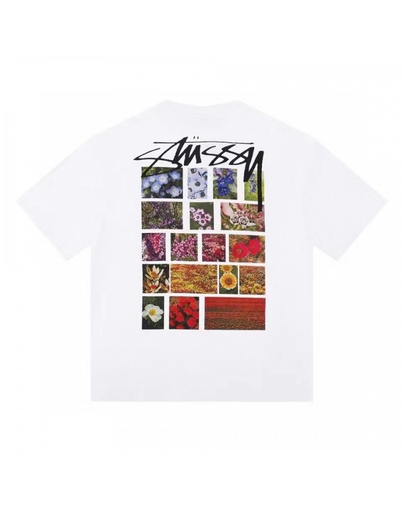 stussy Tシャツ半袖個性潮流お洒落プリントコットンティシャツトップスメンズレディース兼用