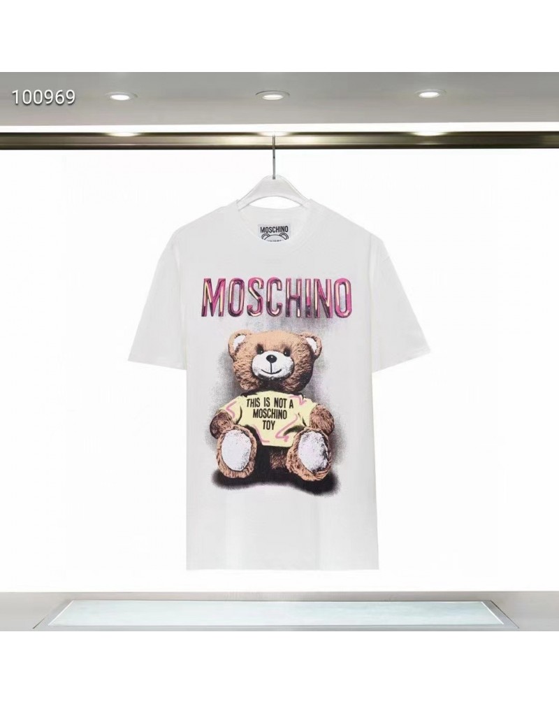 モスキーノTシャツ半袖可愛いクマちゃん付きカップル向けインキコットンティシャツ短袖