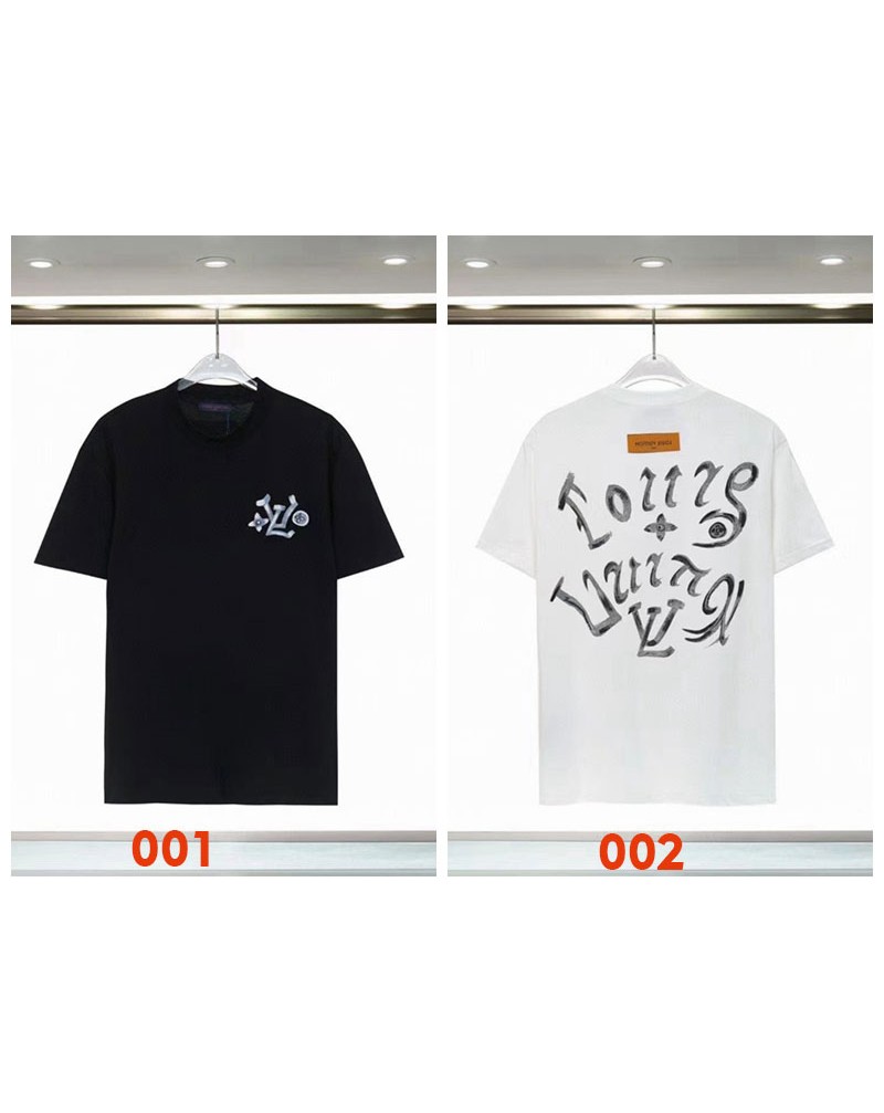 ヴィトン Tシャツ半袖お洒落個性プリントティシャツ短袖カジュアル人気男女兼用