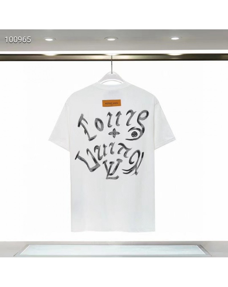 ヴィトン Tシャツ半袖お洒落個性プリントティシャツ短袖カジュアル人気男女兼用