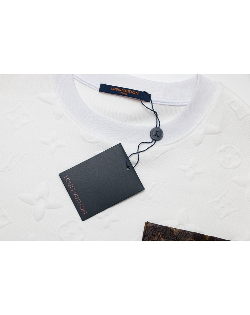 ヴィトン Tシャツ半袖レザーポケット付きファッション高級コットンティシャツトップスメンズレディース兼用お洒落モノグラム付き ヴィトン Tシャツ半袖レザーポケット付きファッション高級コットンティシャツトップスメンズレディース兼用お洒落モノグラム付き