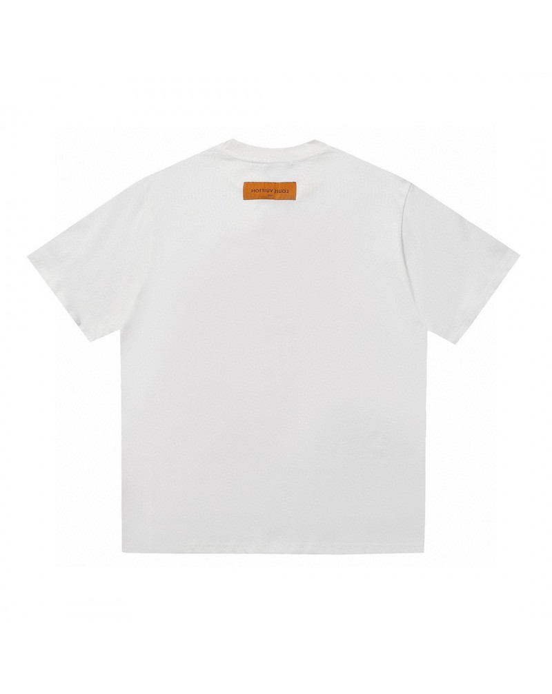 ヴィトン Tシャツ半袖カジュアル精緻刺繍ロゴファッション大人気ティシャツコットントップス