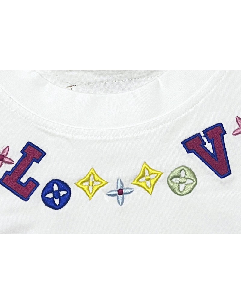 ヴィトン Tシャツ半袖カジュアル精緻刺繍ロゴファッション大人気ティシャツコットントップス