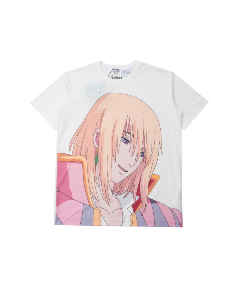 ロエベ カートンキャラクターコラボTシャツ半袖個性潮流人気ティシャツトップス刺繍メンズレディース兼用