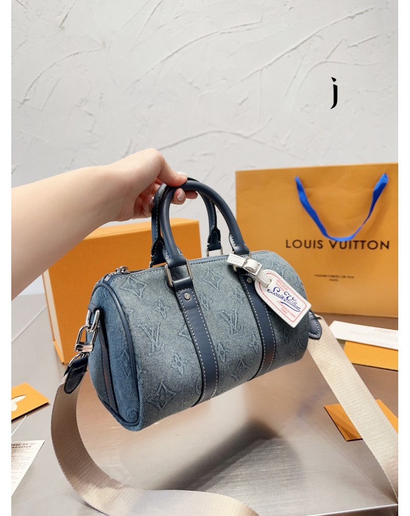 ヴィトン ミニショルダーバックお洒落デニム可愛い高級ハンドバックファッション大人気