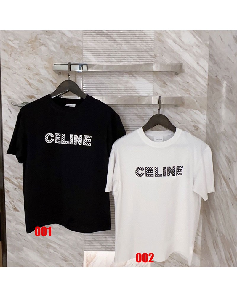 セリーヌ Tシャツ半袖お洒落カジュアル人気コットントップス潮流芸能人愛用立体ロゴ セリーヌ Tシャツ半袖お洒落カジュアル人気コットントップス潮流芸能人愛用立体ロゴ