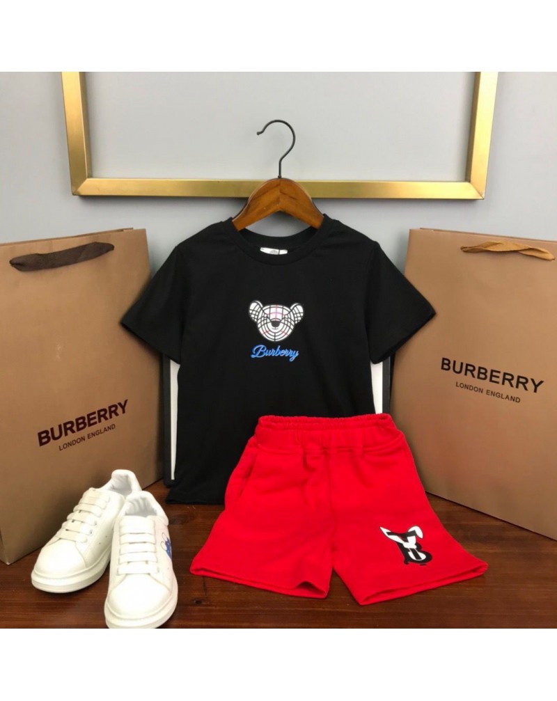 ブランド Tシャツ半ズボンセット子供向け人気コットンお洒落キッズティシャツハーフパンツ上下セット