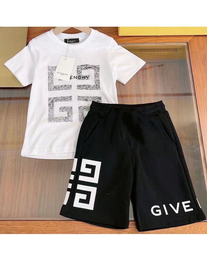 ブランド Tシャツ半ズボンセット子供向け人気コットンお洒落キッズティシャツハーフパンツ上下セット