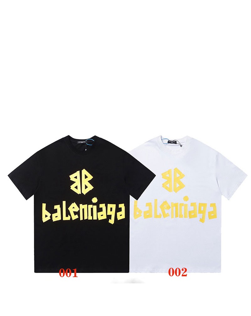 バレンシアガ Tシャツ半袖コットンお洒落韓国風ティシャツコットンソフト通気性よい