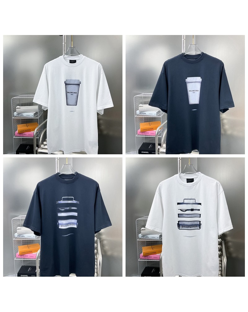 バレンシアガ Tシャツ半袖お洒落個性穴をあける韓国風ティシャツコットンティシャツペアお揃い バレンシアガ Tシャツ半袖お洒落個性穴をあける韓国風ティシャツコットンティシャツペアお揃い