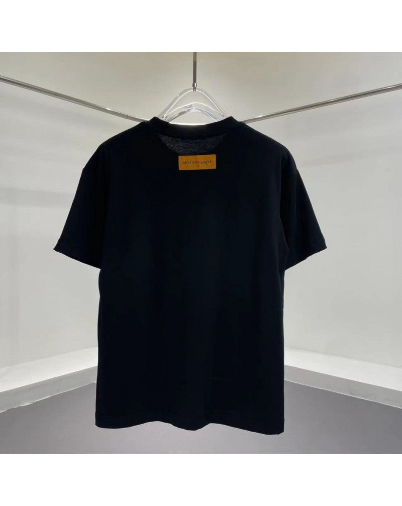 ヴィトンTシャツ半袖可愛い落書きミッキー付き潮流個性ティシャツコットントップスカップル向け