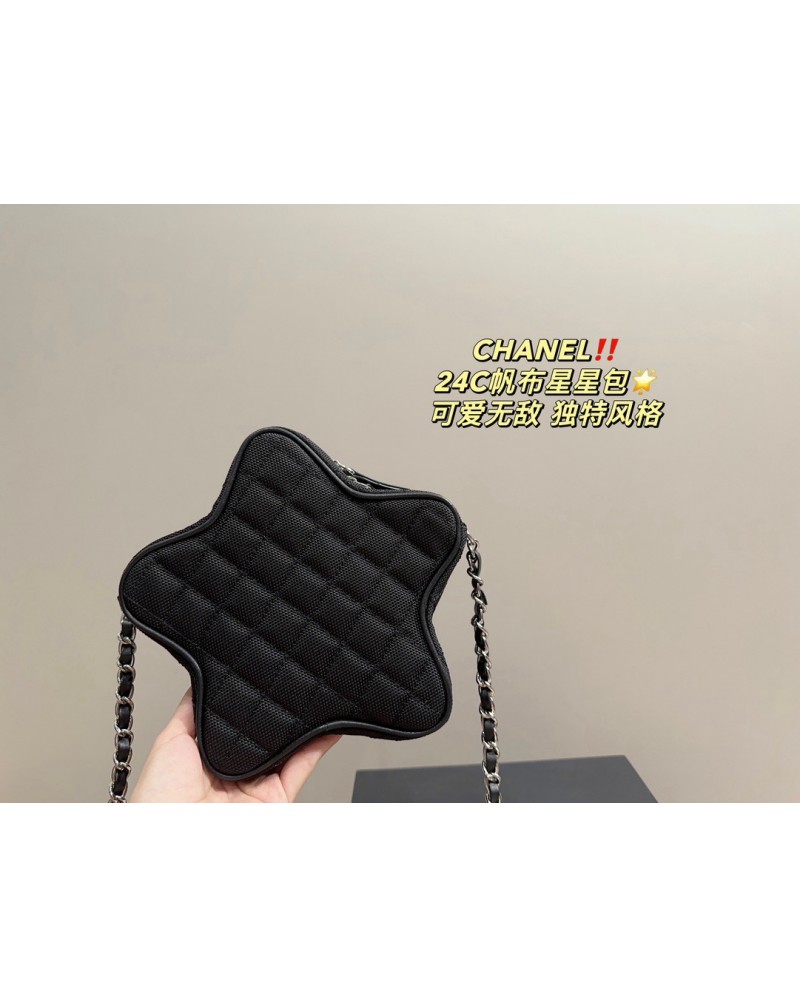 シャネル ミニショルダーバッグ可愛い星モデルお洒落小香風ファッション経典新作高級TOPキャンバス製耐摩擦