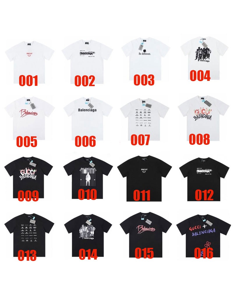 グッチ Tシャツ 潮流人気ブランドバレンシアガグッチコラボ Tシャツ半袖個性コットンペアお揃いトップス