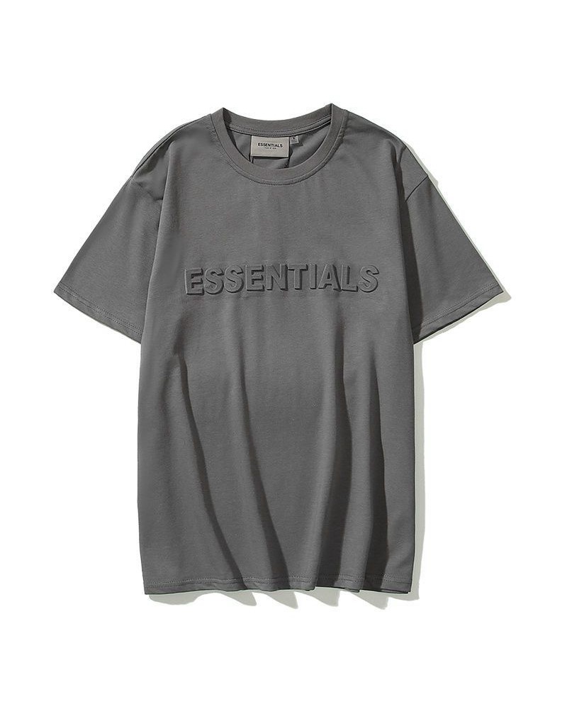 ESSENTIALS Tシャツ半袖お洒落個性立体浮き彫りティシャツコットン製トップスストリート風