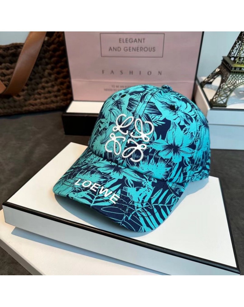 ロエベ キャップブランド野球帽子お洒落花プリント立体的ロゴ