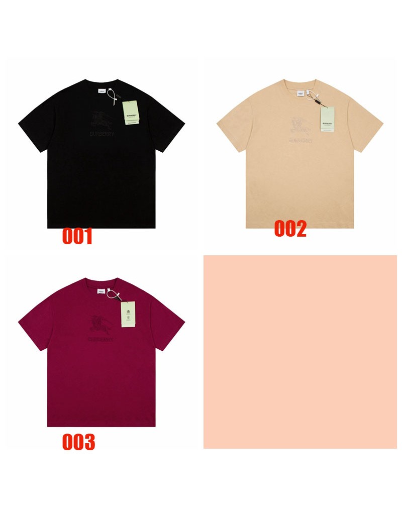 バーバリー Tシャツ半袖お洒落精緻刺繍カジュアル人気ブランドティシャツコットンペアお揃い