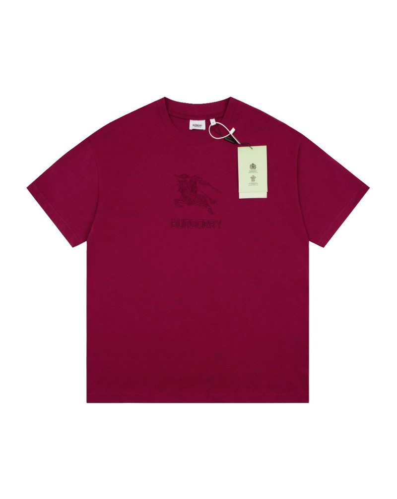 バーバリー Tシャツ半袖お洒落精緻刺繍カジュアル人気ブランドティシャツコットンペアお揃い