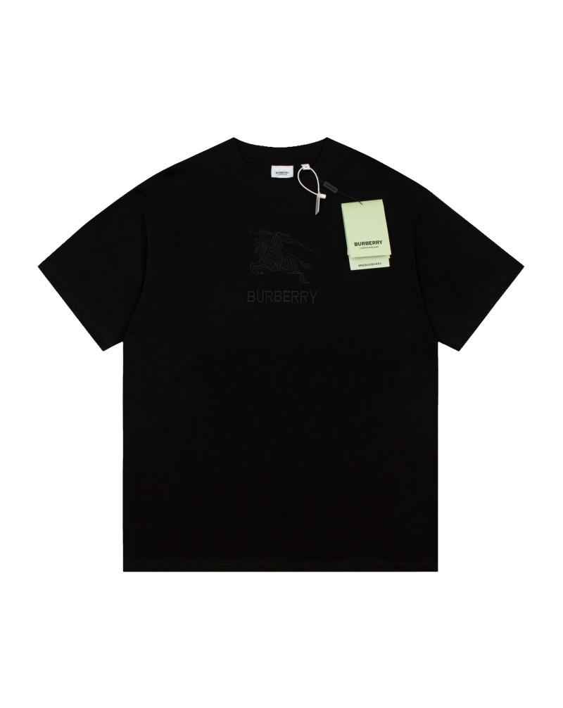 バーバリー Tシャツ半袖お洒落精緻刺繍カジュアル人気ブランドティシャツコットンペアお揃い