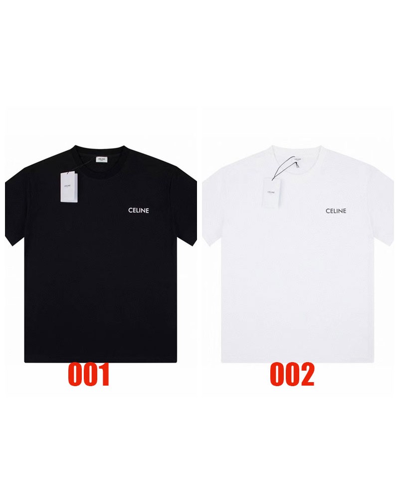 セリーヌ Tシャツ半袖ペアお揃い黒白ティシャツコットントップスシンプルファッション