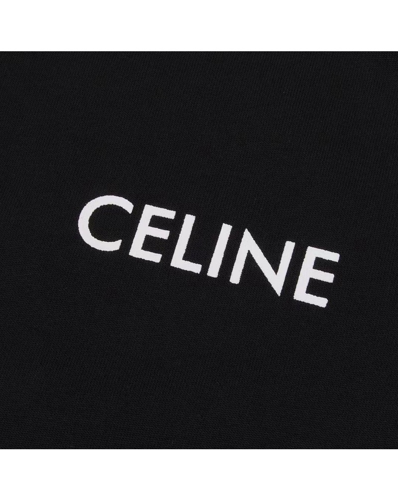 セリーヌ Tシャツ半袖ペアお揃い黒白ティシャツコットントップスシンプルファッション