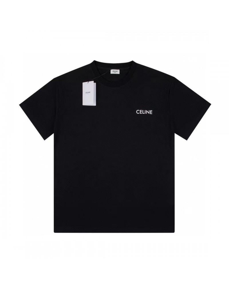 セリーヌ Tシャツ半袖ペアお揃い黒白ティシャツコットントップスシンプルファッション