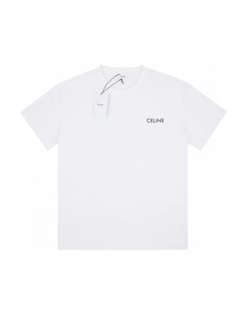 セリーヌ Tシャツ半袖ペアお揃い黒白ティシャツコットントップスシンプルファッション
