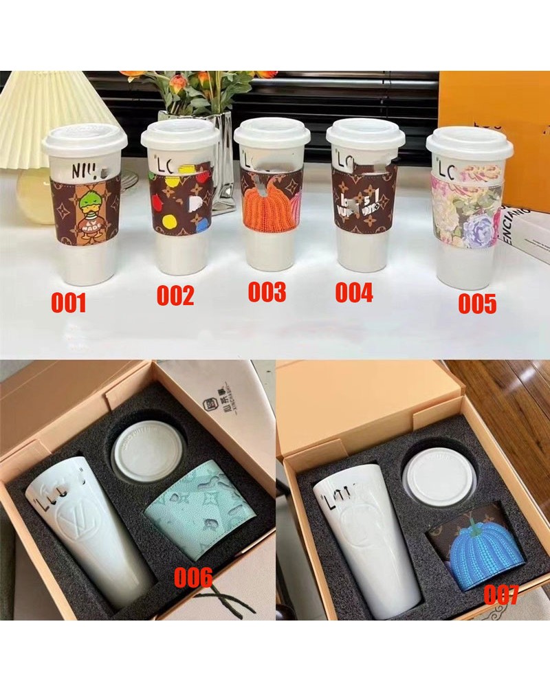 ヴィトン カップお洒落陶器のマグカップ蓋付き超人気新作レザー製カップカバー