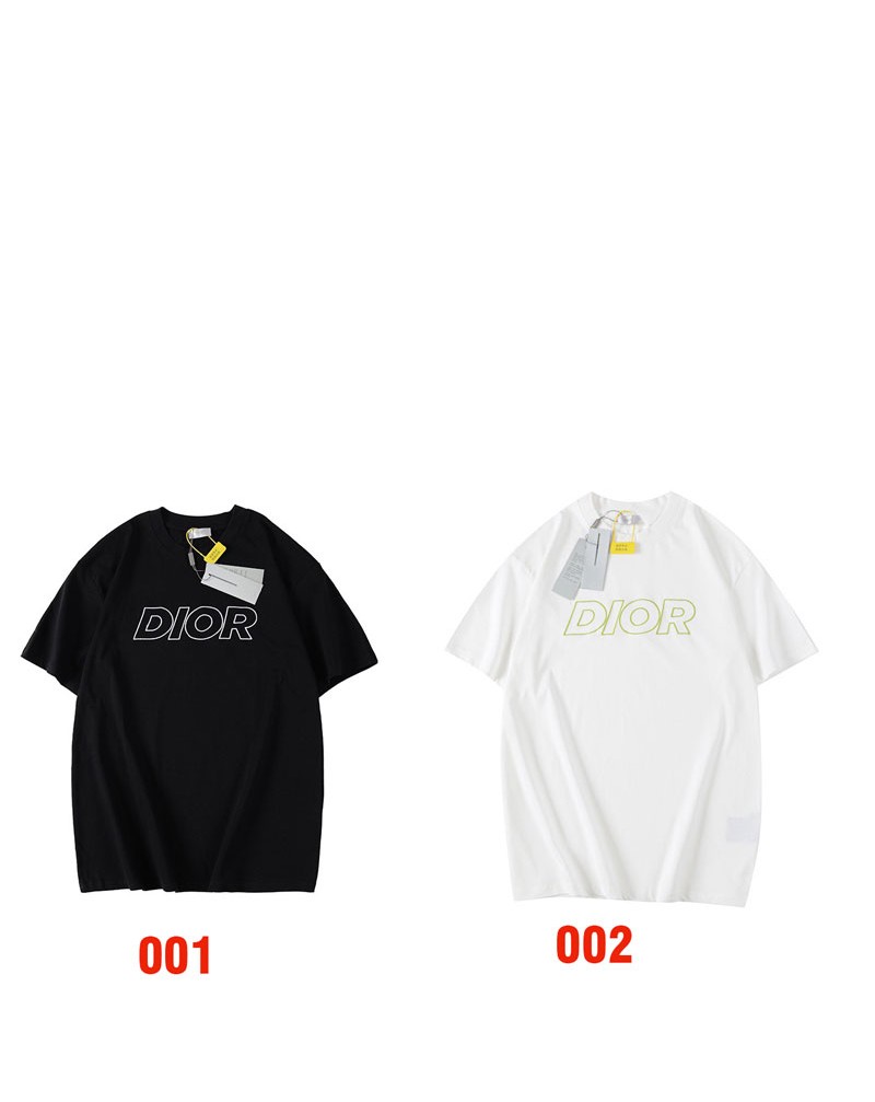 ディオール Tシャツ半袖お洒落カジュアル人気ティシャツトップスペアお揃い