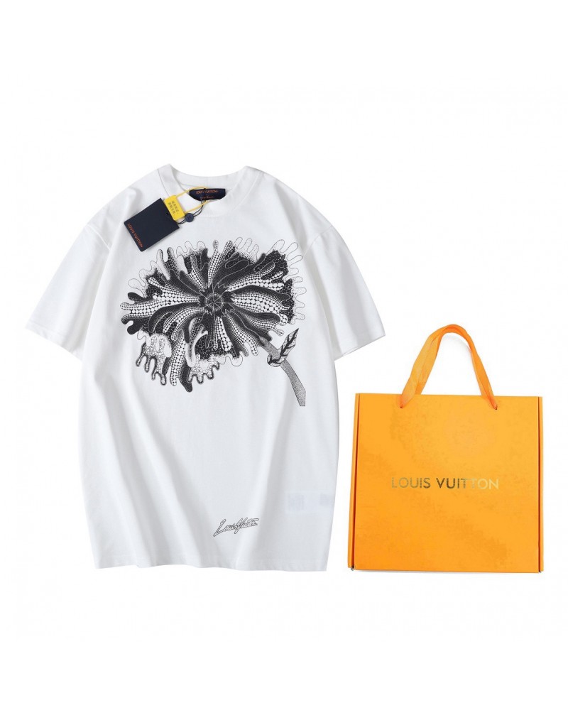 ヴィトン 草間弥生 コラボTシャツ半袖個性潮流人気ティシャツコットン上着