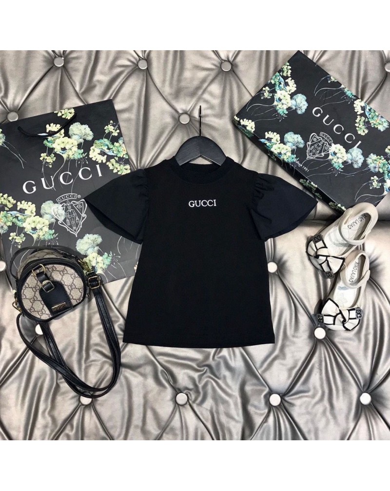 グッチ Tシャツスカート２点セットキッズ向け可愛いお洒落人気ブランド上下セット子供向け