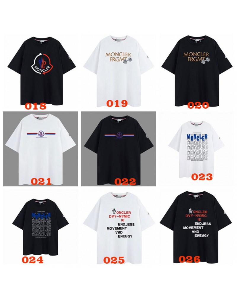 モンクレール Tシャツ半袖爆人気カジュアルお洒落潮流ティシャツ短袖コットントップス男女兼用