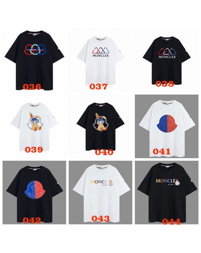 モンクレール Tシャツ半袖爆人気カジュアルお洒落潮流ティシャツ短袖コットントップス男女兼用