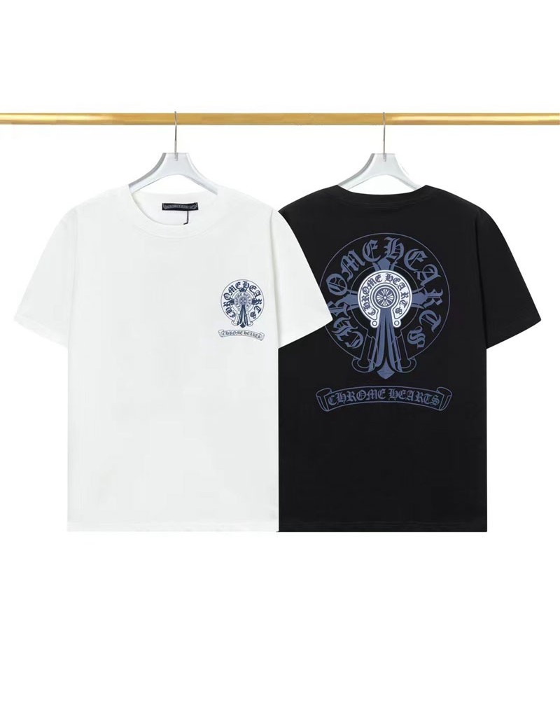 クロムハーツ Tシャツ半袖個性潮流大人気ティシャツコットントップスペアお揃い