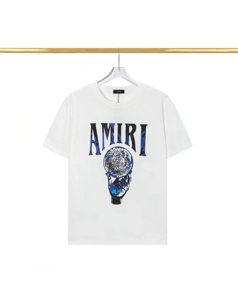 アミリTシャツ半袖お洒落プリント潮流人気ティシャツペアお揃いコットン製カジュアル