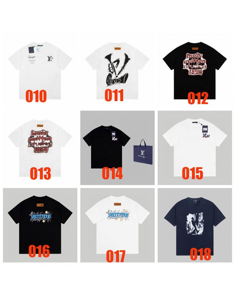 ヴィトン Ｔシャツ半袖人気ブランドティシャツお洒落経典プリント付き男女向けコットンティシャツ短袖
