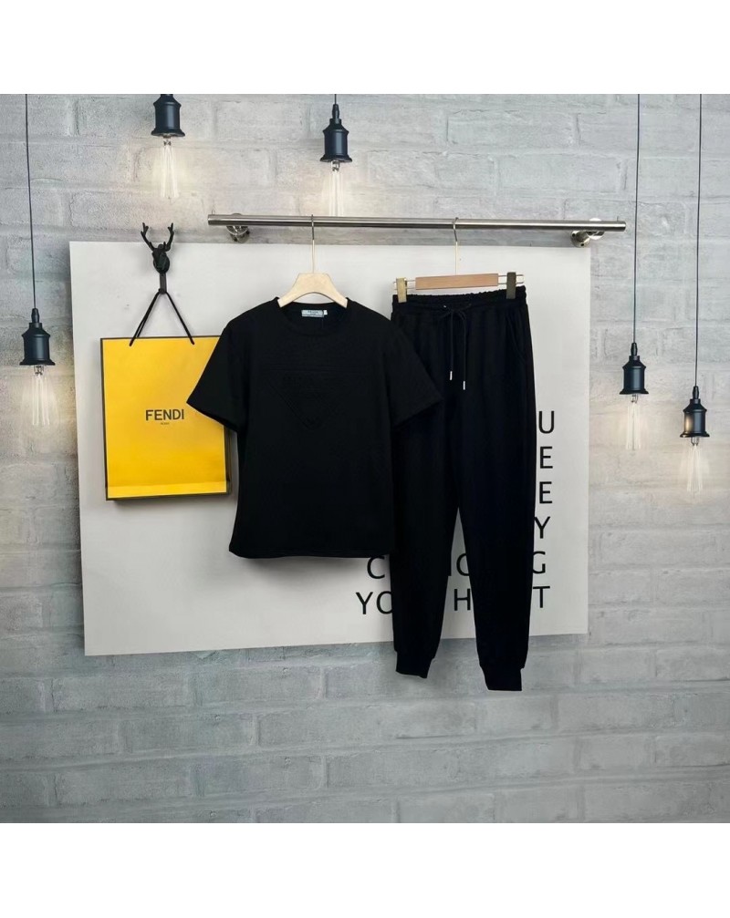 プラダセットアップお洒落Ｔシャツパンツ２点セットコットン大人気