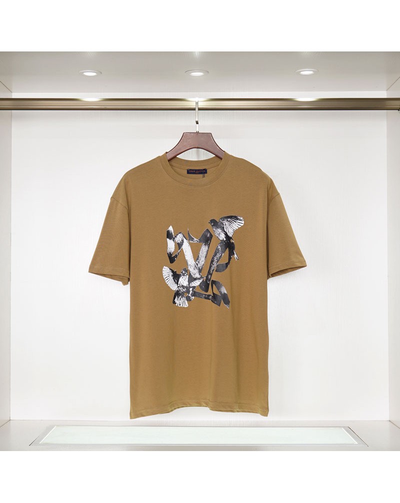ヴィトン Ｔシャツ個性お洒落プリント人気ティシャツ短袖コットン快適男女兼用