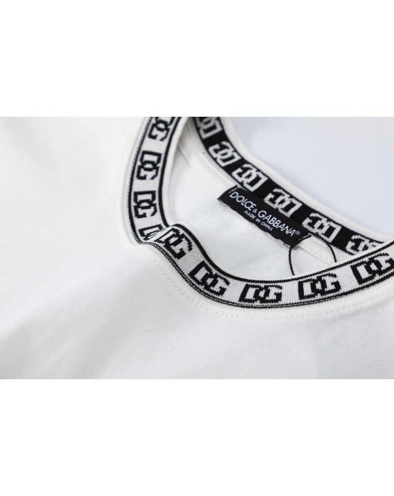 D&G Ｔシャツ半袖お洒落人気コットンティシャツ男女向け潮流個性