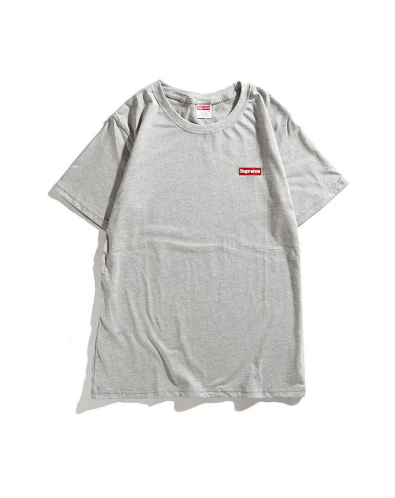 SUPREME Tシャツ半袖赤ボックスロゴ刺繍潮流個性ティシャツコットン