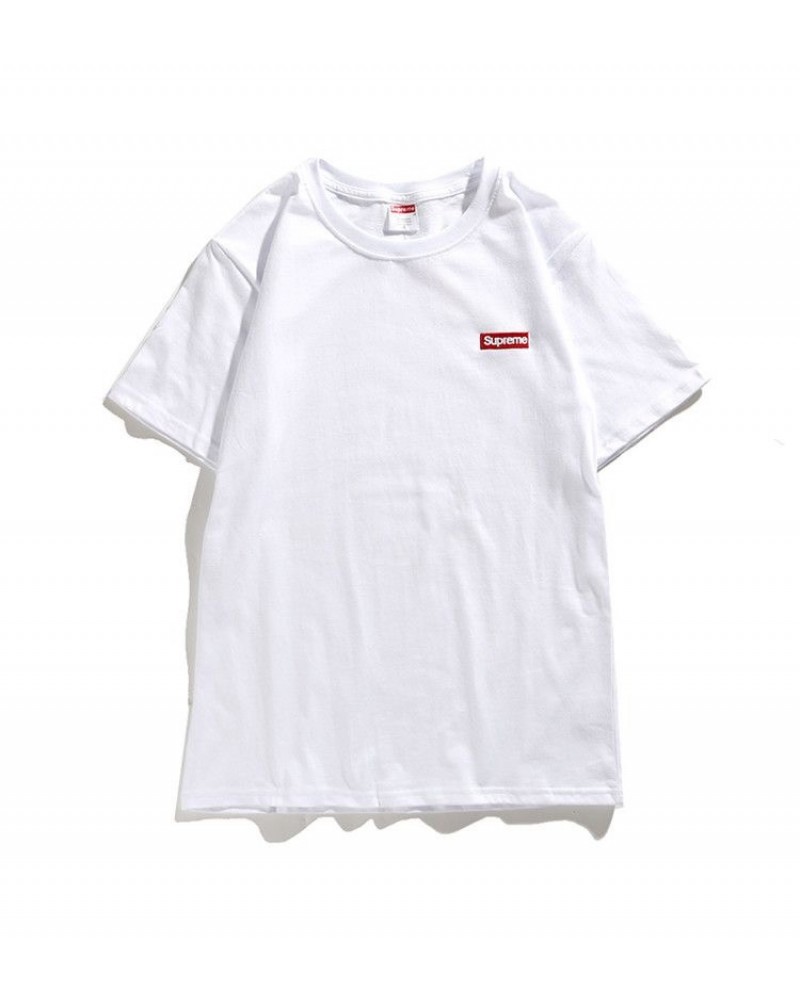 SUPREME Tシャツ半袖赤ボックスロゴ刺繍潮流個性ティシャツコットン
