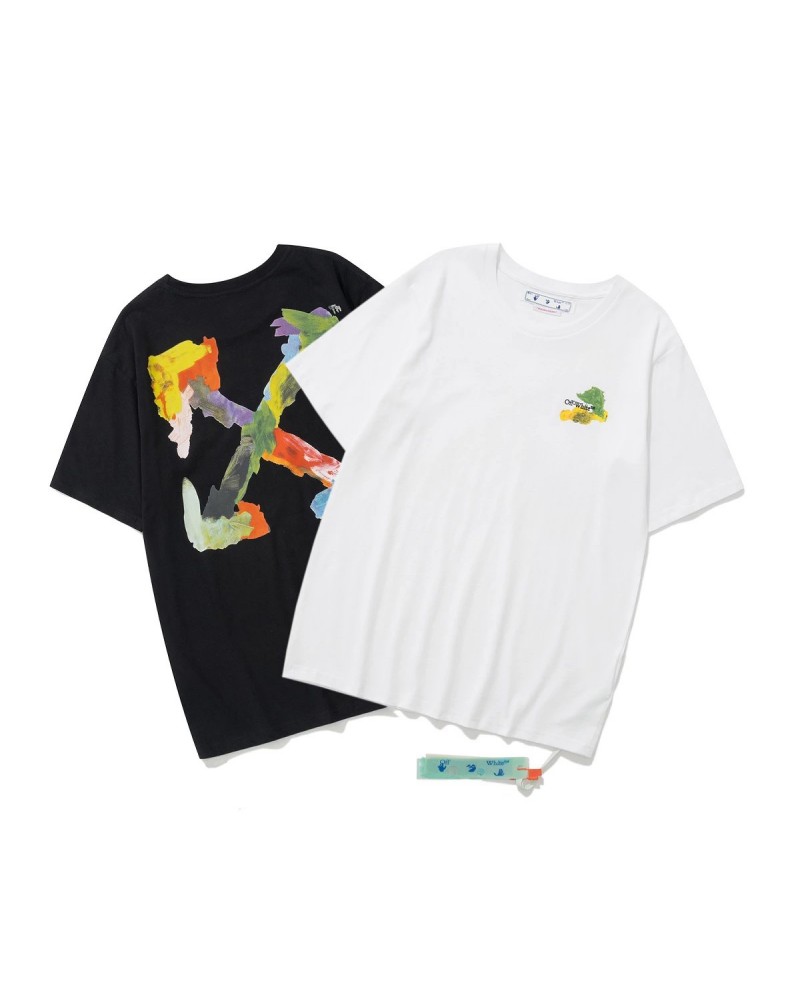 オーフホワイト tシャツ半袖個性潮流ブランドティシャツコットンソフト男女向け