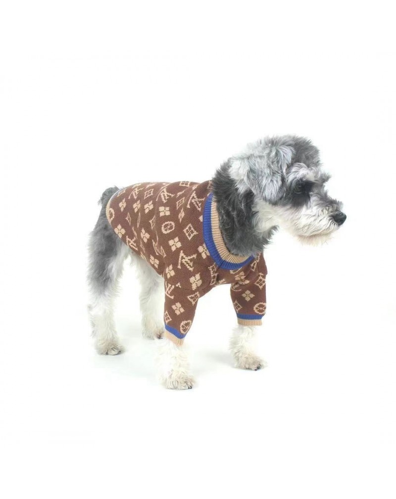 ヴィトン ペットの犬猫の服お洒落モノグラム可愛いニットペットの服