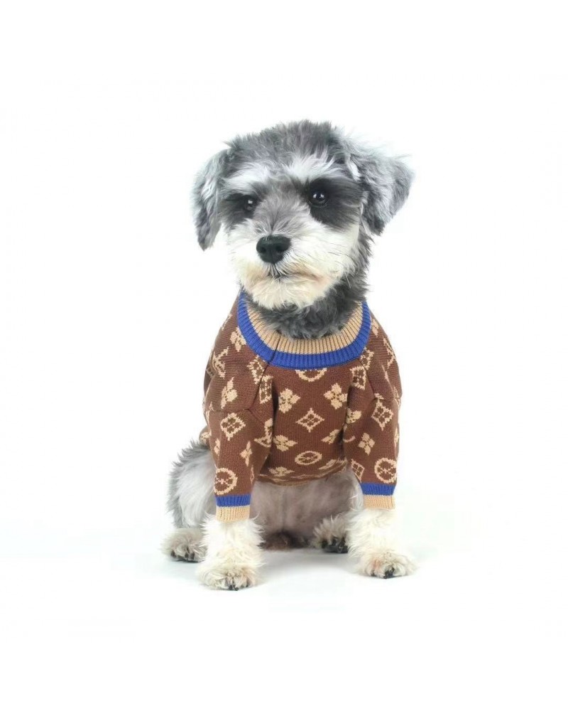 ヴィトン ペットの犬猫の服お洒落モノグラム可愛いニットペットの服
